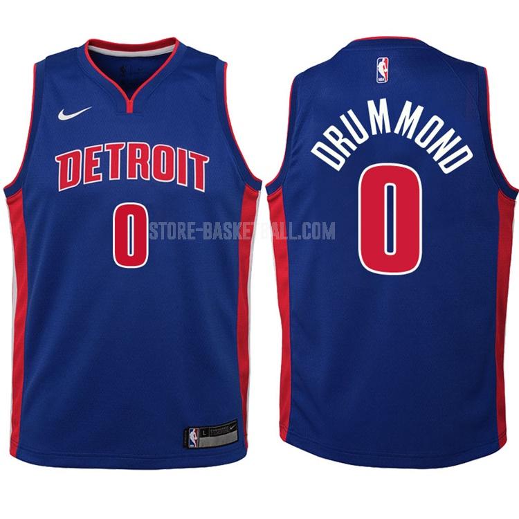 2017-18 detroit pistons andre drummond 0 blue icon youth replica jersey