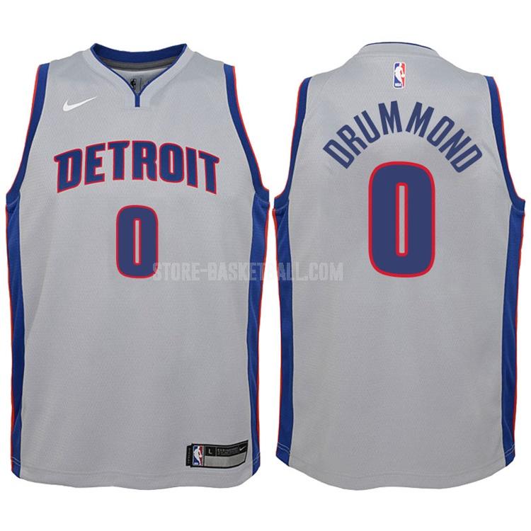 2017-18 detroit pistons andre drummond 0 gray statement youth replica jersey