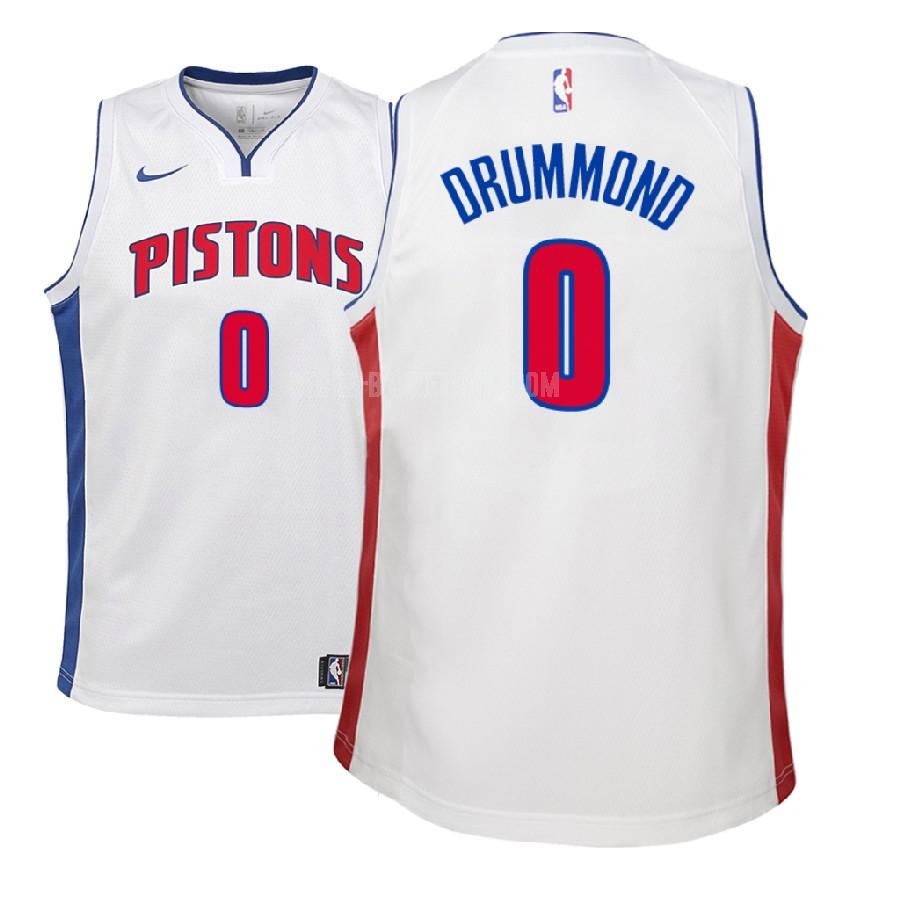2017-18 detroit pistons andre drummond 0 white association youth replica jersey