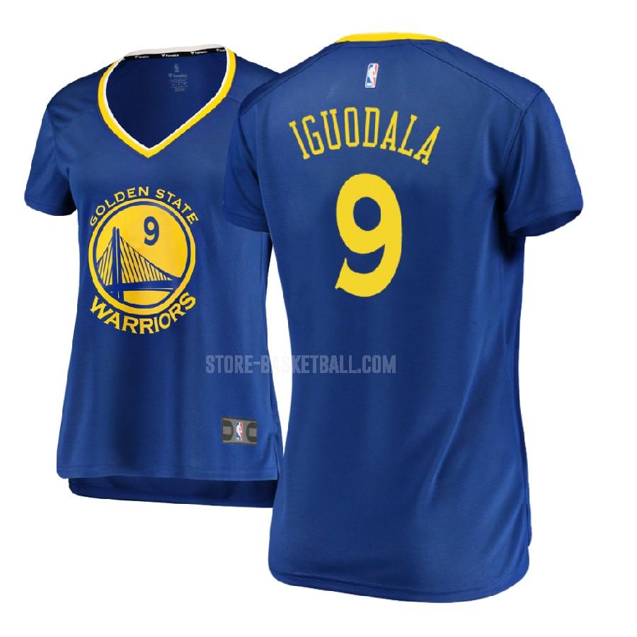 2017-18 golden state warriors andre iguodala 9 blue icon women's replica jersey