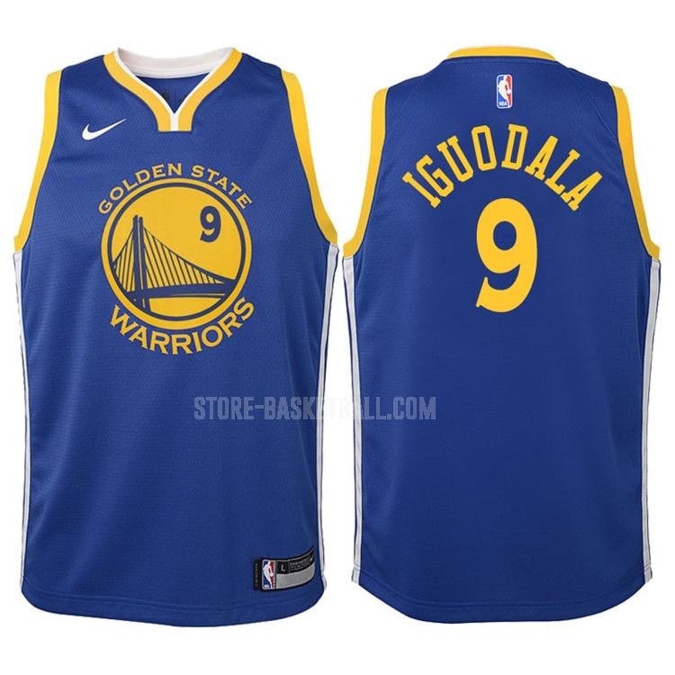 2017-18 golden state warriors andre iguodala 9 blue icon youth replica jersey