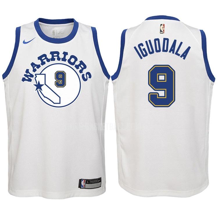 2017-18 golden state warriors andre iguodala 9 white classic edition youth replica jersey