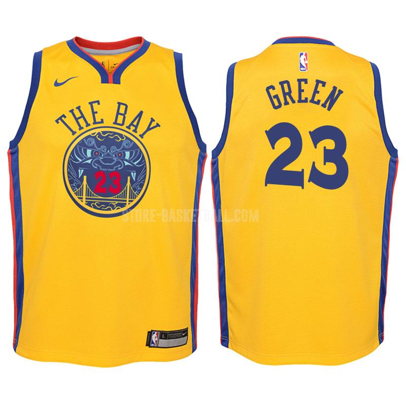2017-18 golden state warriors draymond green 23 yellow city edition youth replica jersey