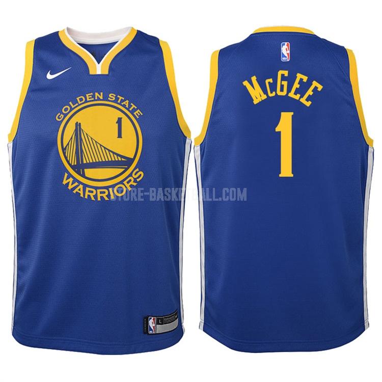 2017-18 golden state warriors javale mcgee 1 blue icon youth replica jersey