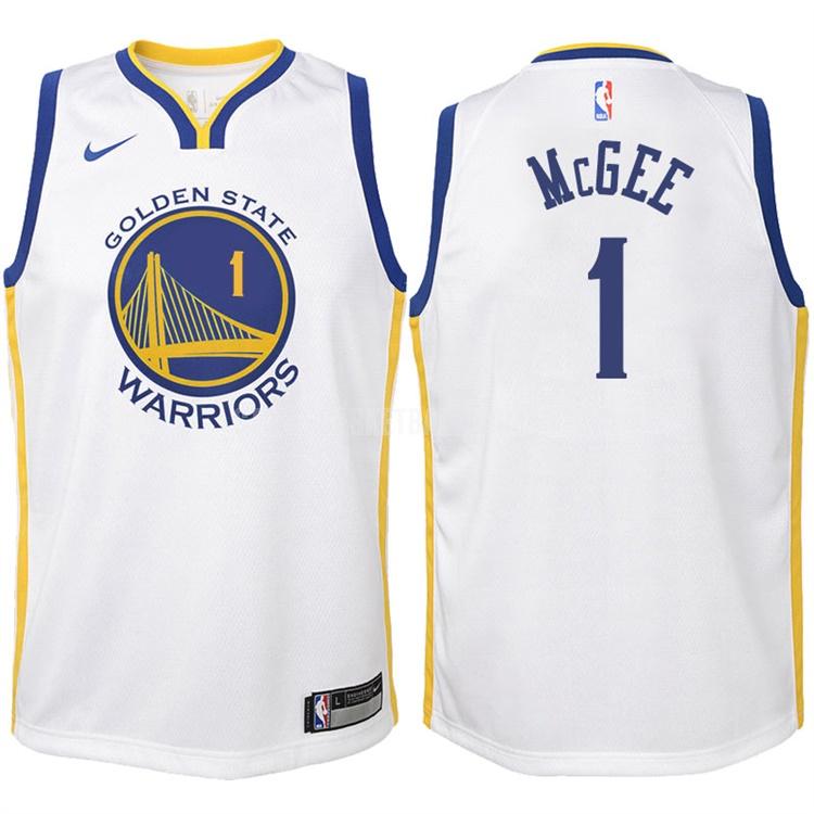 2017-18 golden state warriors javale mcgee 1 white association youth replica jersey