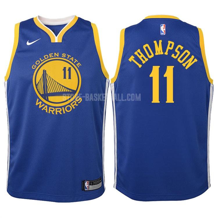 2017-18 golden state warriors klay thompson 11 blue icon youth replica jersey