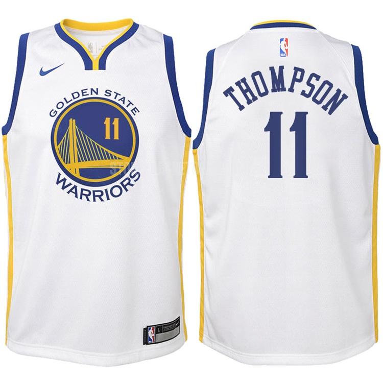 2017-18 golden state warriors klay thompson 11 white association youth replica jersey