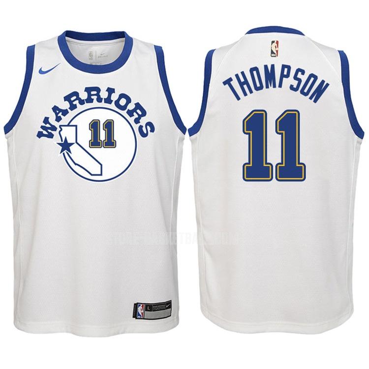 2017-18 golden state warriors klay thompson 11 white classic edition youth replica jersey