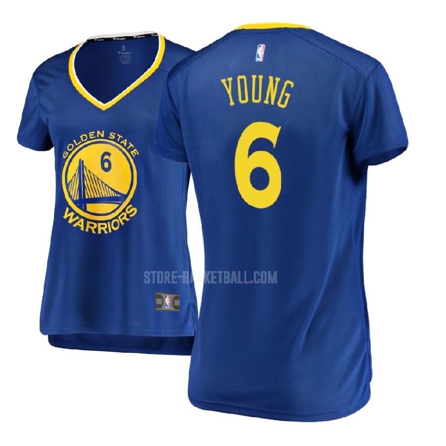 2017-18 golden state warriors nick young 6 blue icon women's replica jersey