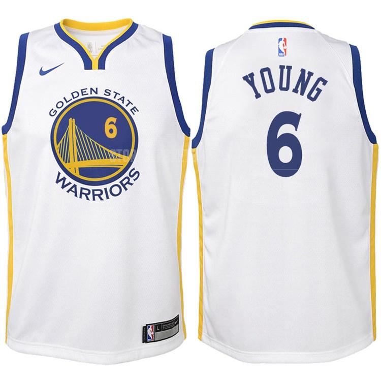 2017-18 golden state warriors nick young 6 white association youth replica jersey