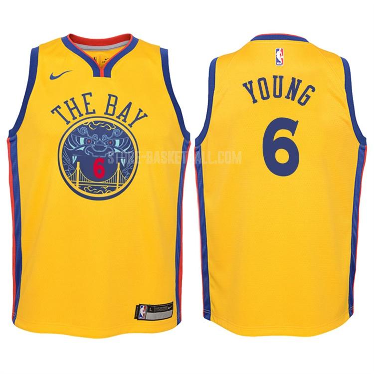 2017-18 golden state warriors nick young 6 yellow city edition youth replica jersey