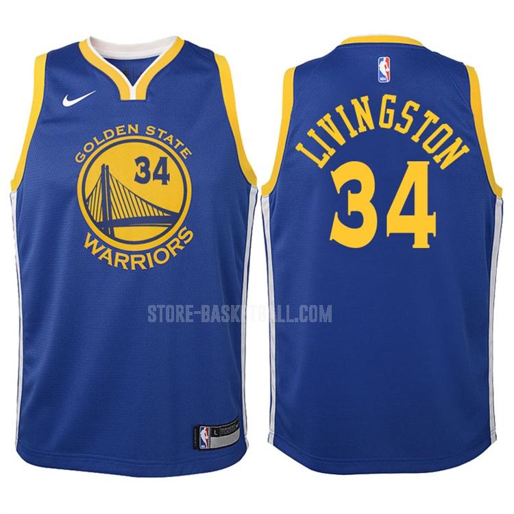 2017-18 golden state warriors shaun livingston 34 blue icon youth replica jersey