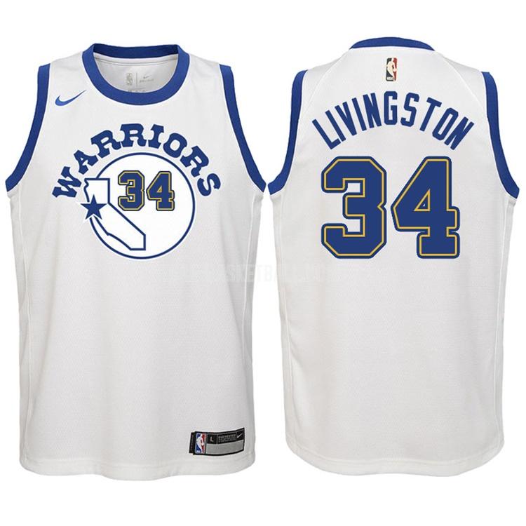 2017-18 golden state warriors shaun livingston 34 white classic edition youth replica jersey