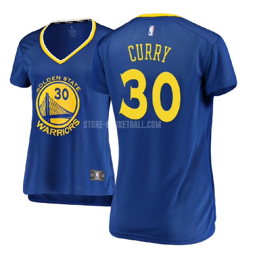2017-18 golden state warriors stephen curry 30 blue icon women's replica jersey