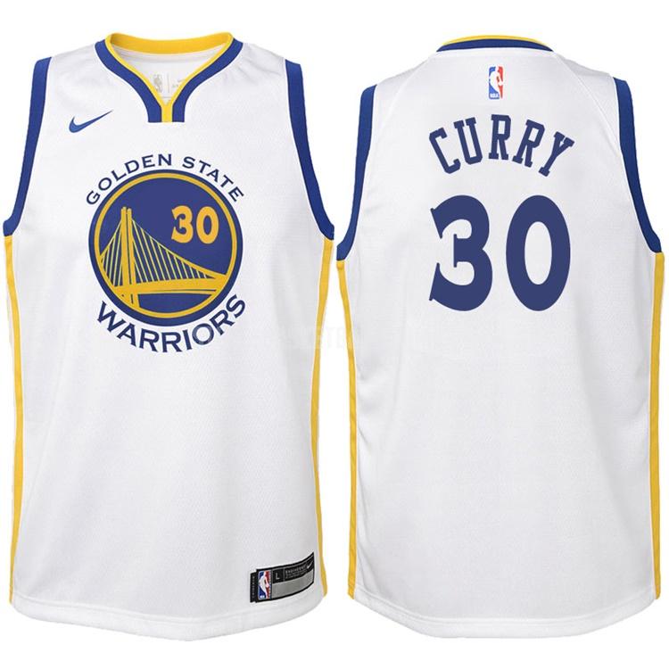 2017-18 golden state warriors stephen curry 30 white association youth replica jersey