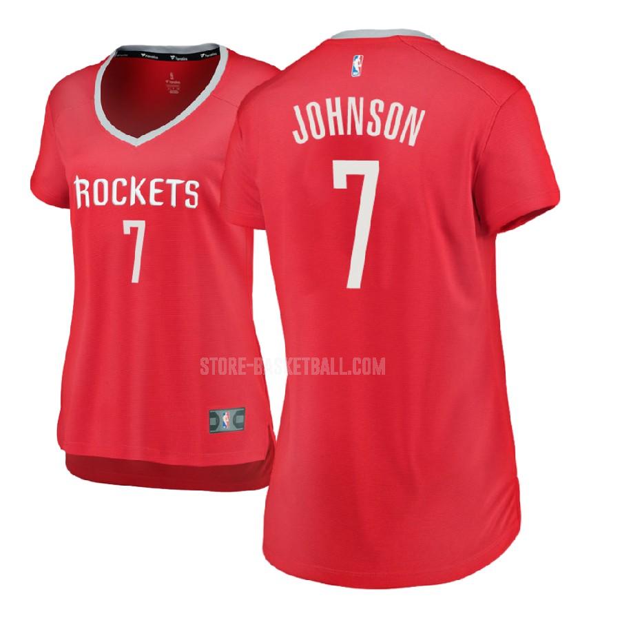 2017-18 houston rockets joe johnson 7 red icon women's replica jersey