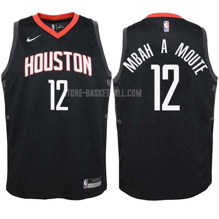 2017-18 houston rockets luc mbah a moute 12 black city edition youth replica jersey