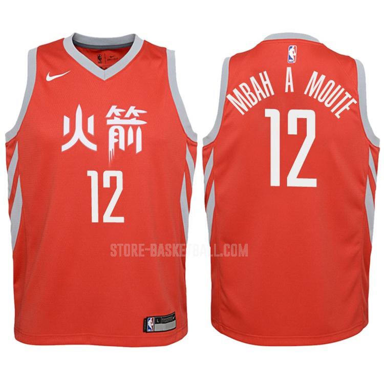 2017-18 houston rockets luc mbah a moute 12 red statement youth replica jersey