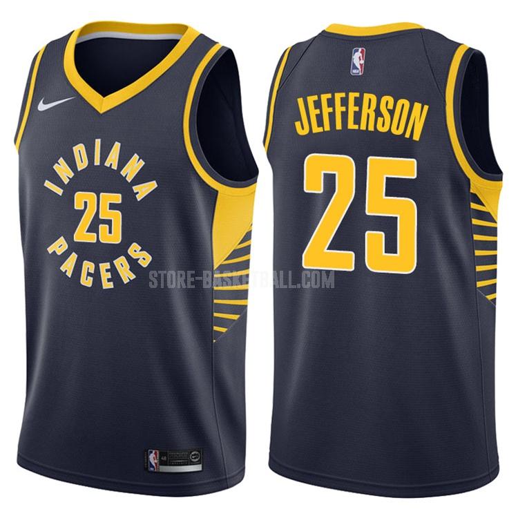 2017-18 indiana pacers al jefferson 25 navy icon men's replica jersey