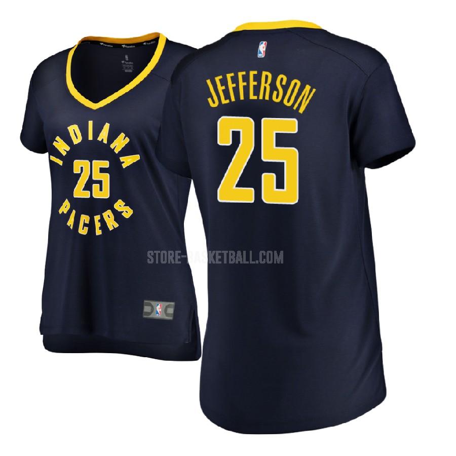 2017-18 indiana pacers al jefferson 25 navy icon women's replica jersey