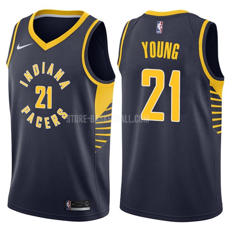 2017-18 indiana pacers thaddeus young 21 navy icon men's replica jersey