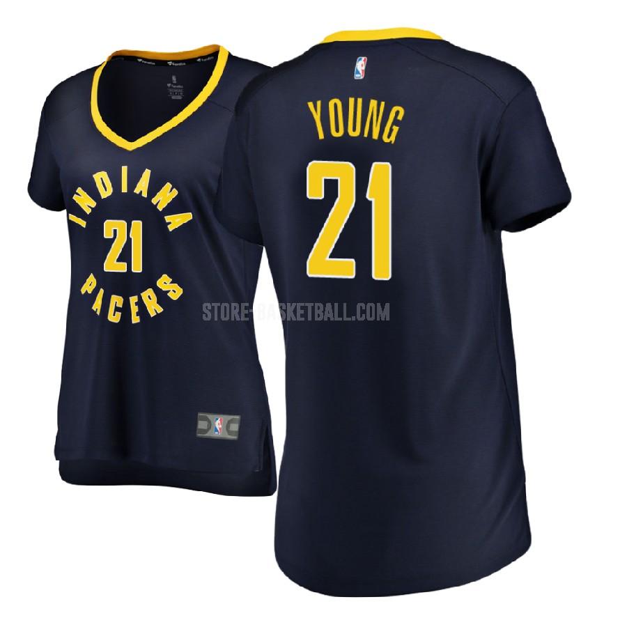 2017-18 indiana pacers thaddeus young 21 navy icon women's replica jersey