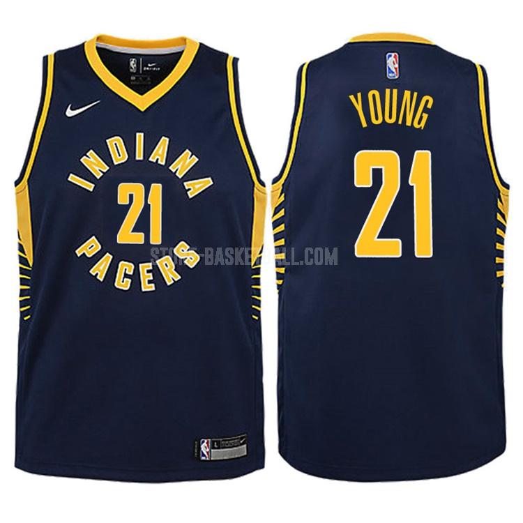 2017-18 indiana pacers thaddeus young 21 navy icon youth replica jersey