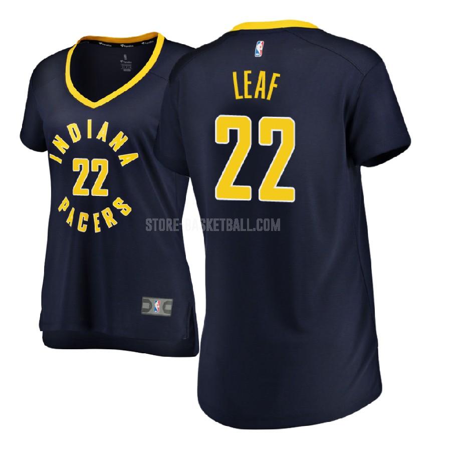 2017-18 indiana pacers tj leaf 22 navy icon women's replica jersey