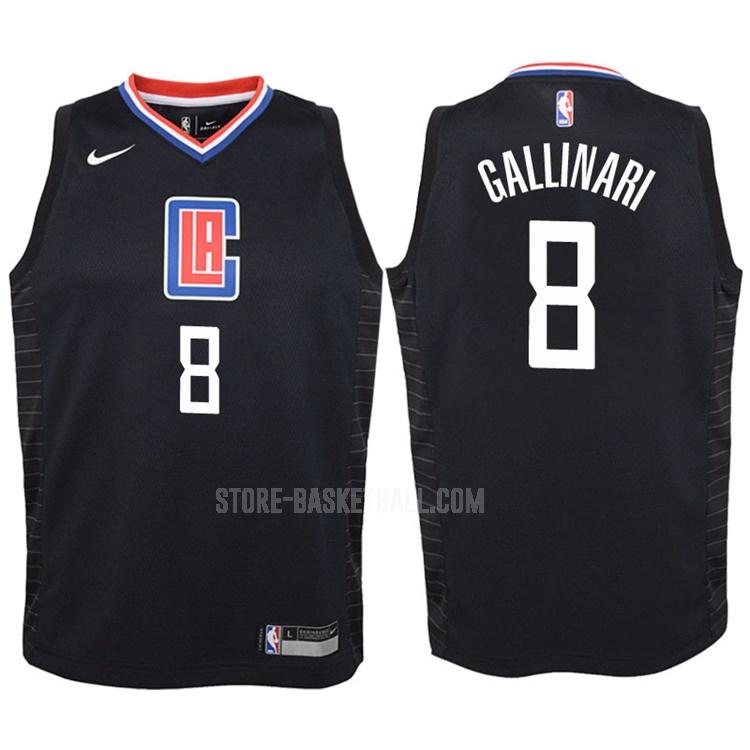 2017-18 los angeles clippers danilo gallinar 8 black statement youth replica jersey