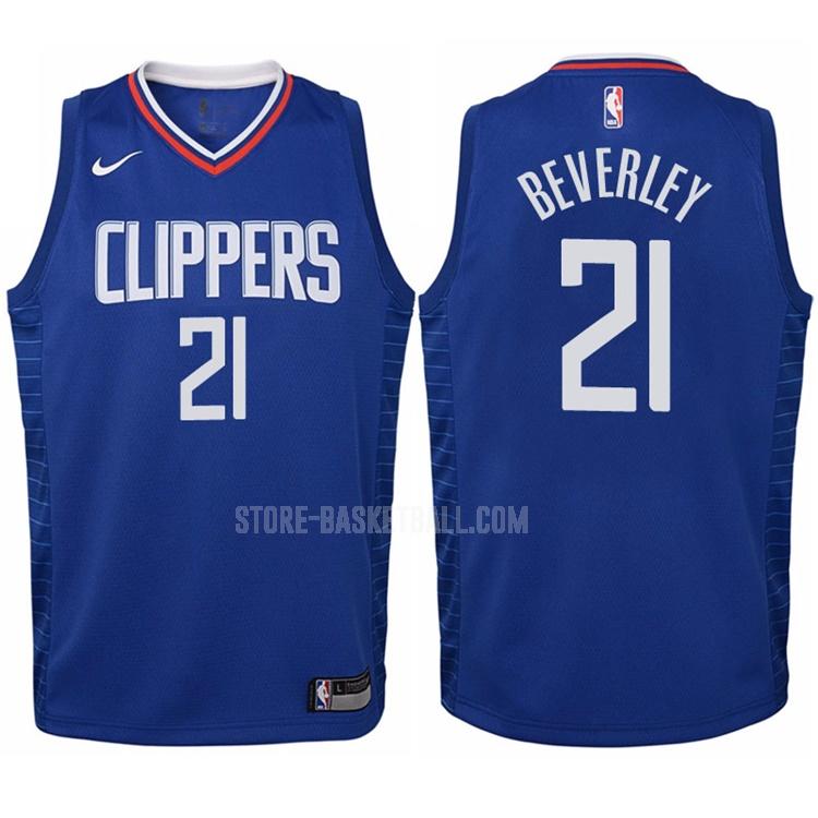 2017-18 los angeles clippers patrick beverley 21 blue icon youth replica jersey