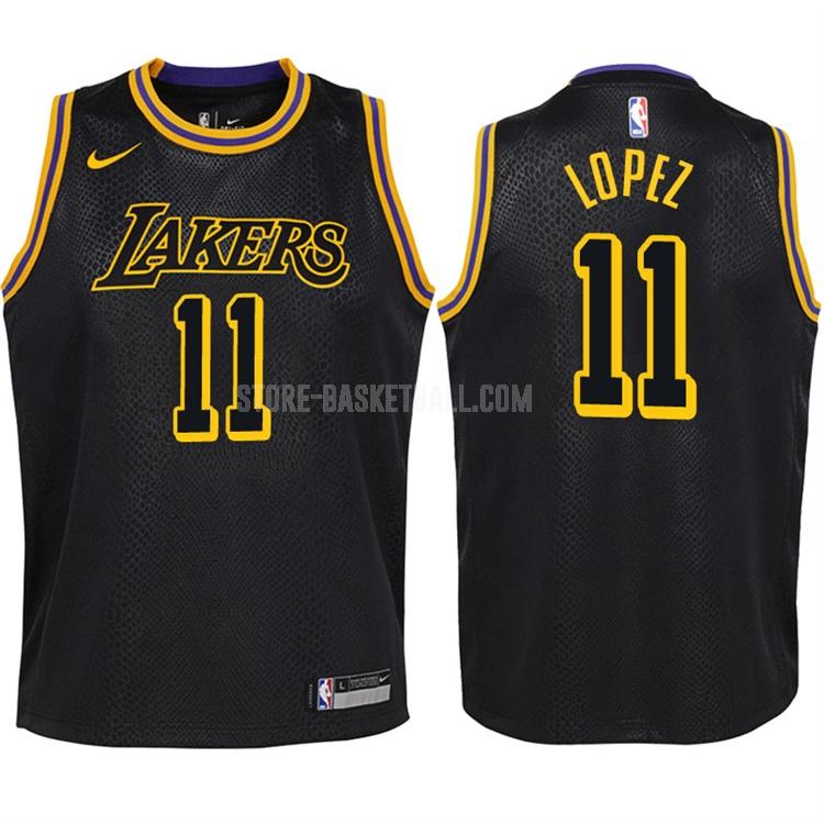 2017-18 los angeles lakers brook lopez 11 black city edition youth replica jersey