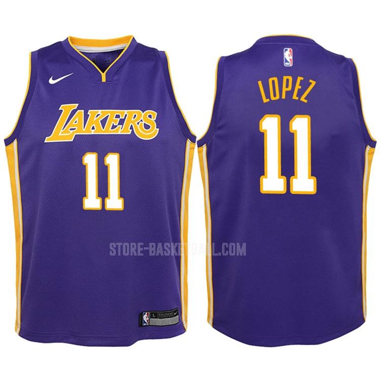 2017-18 los angeles lakers brook lopez 11 purple statement youth replica jersey