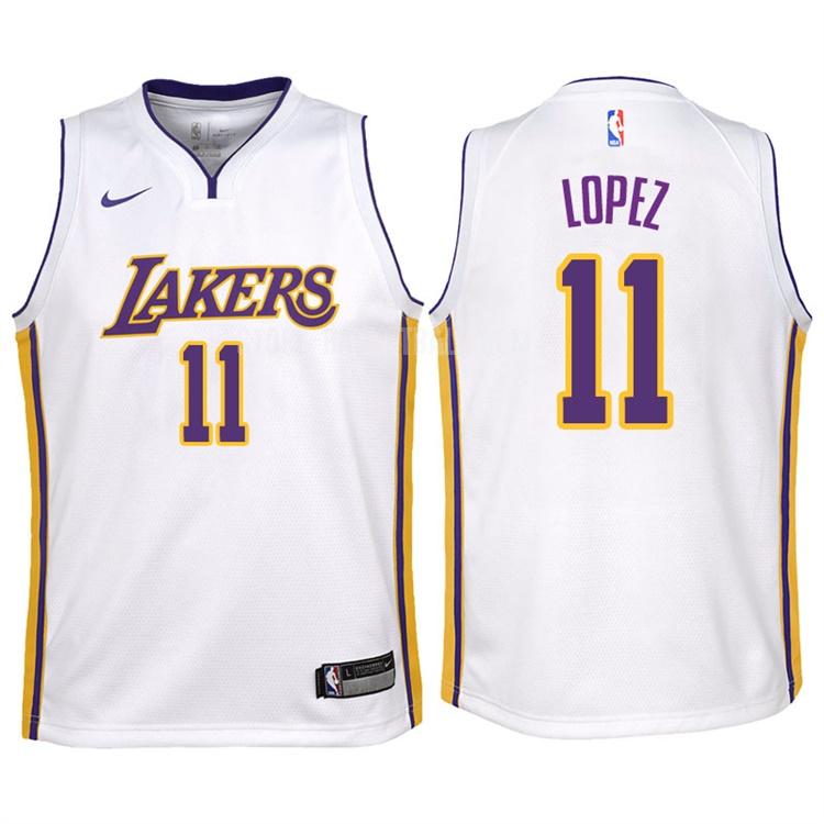 2017-18 los angeles lakers brook lopez 11 white association youth replica jersey