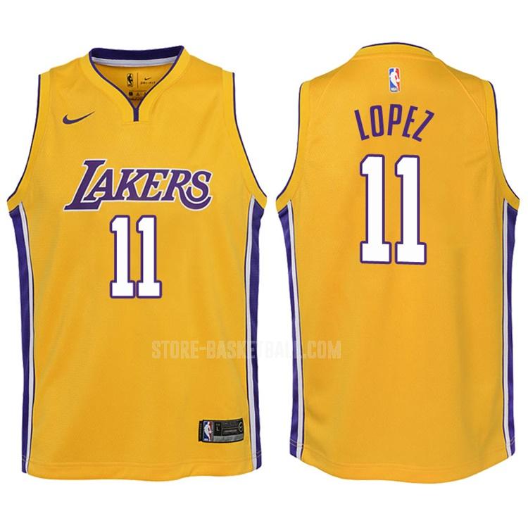 2017-18 los angeles lakers brook lopez 11 yellow icon youth replica jersey