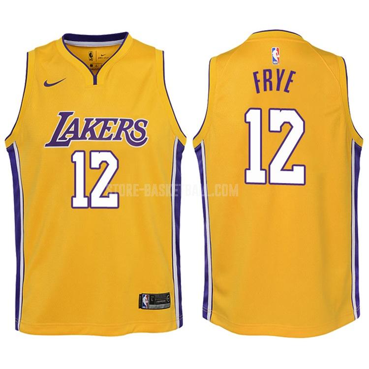 2017-18 los angeles lakers channing frye 12 yellow icon youth replica jersey