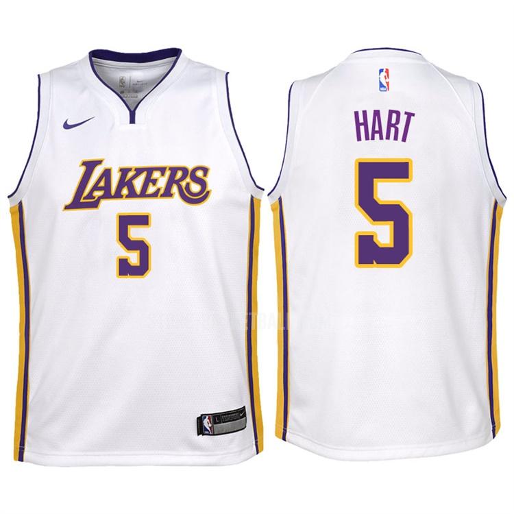 2017-18 los angeles lakers josh hart 5 white association youth replica jersey