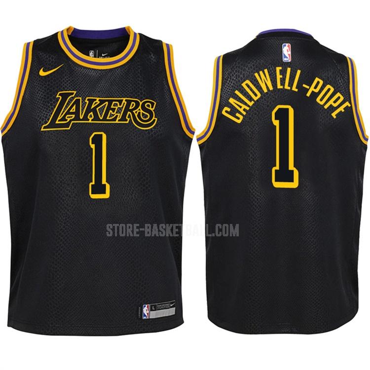 2017-18 los angeles lakers kentavious caldwell-pope 1 black city edition youth replica jersey