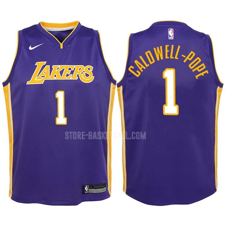 2017-18 los angeles lakers kentavious caldwell-pope 1 purple statement youth replica jersey