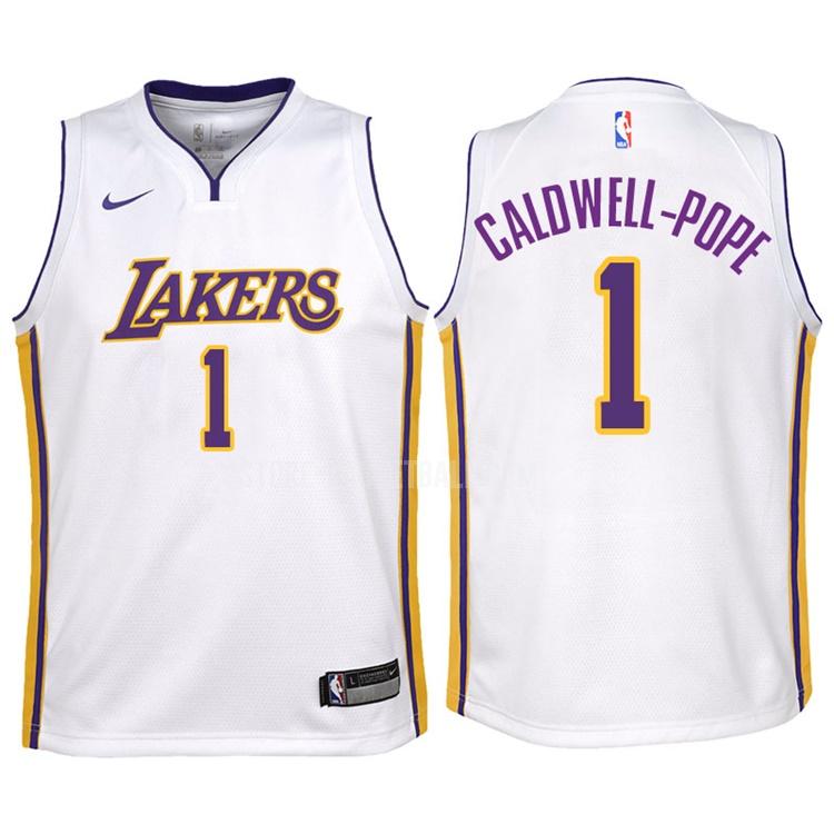 2017-18 los angeles lakers kentavious caldwell-pope 1 white association youth replica jersey