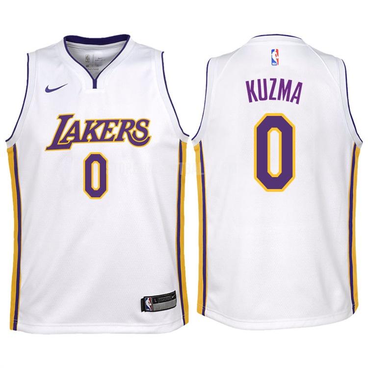 2017-18 los angeles lakers kyle kuzma 0 white association youth replica jersey