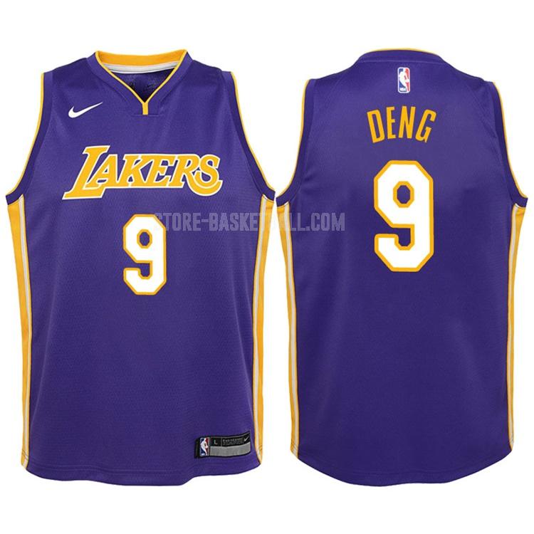 2017-18 los angeles lakers luol deng 9 purple statement youth replica jersey