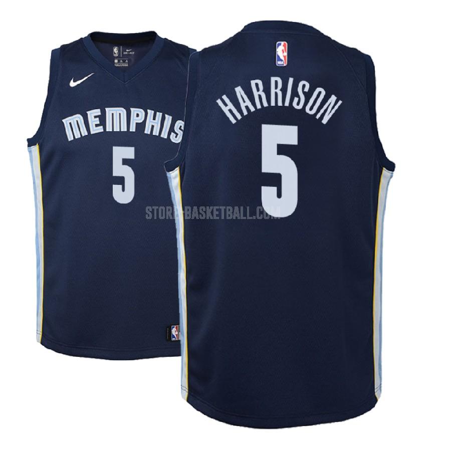 2017-18 memphis grizzlies andrew harrison 5 navy icon youth replica jersey