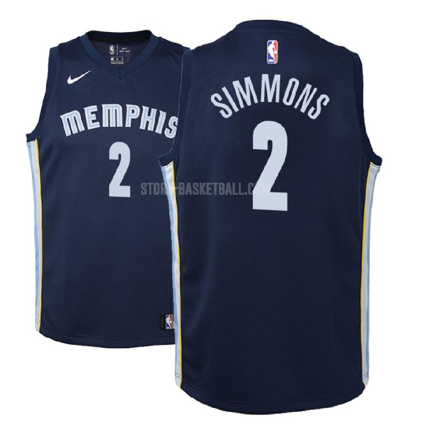 2017-18 memphis grizzlies kobi simmons 2 navy icon youth replica jersey