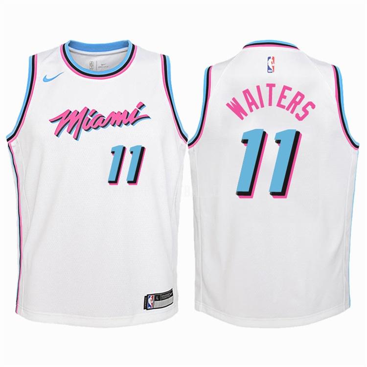 2017-18 miami heat dion waiters 11 white city edition youth replica jersey