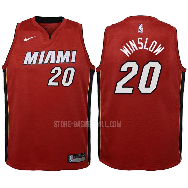 2017-18 miami heat justise winslow 20 red statement youth replica jersey
