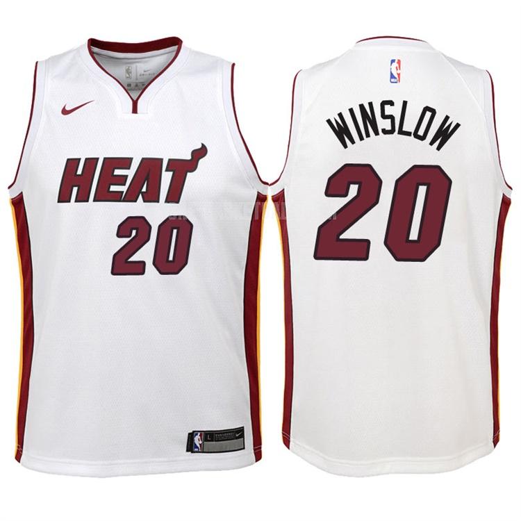 2017-18 miami heat justise winslow 20 white association youth replica jersey