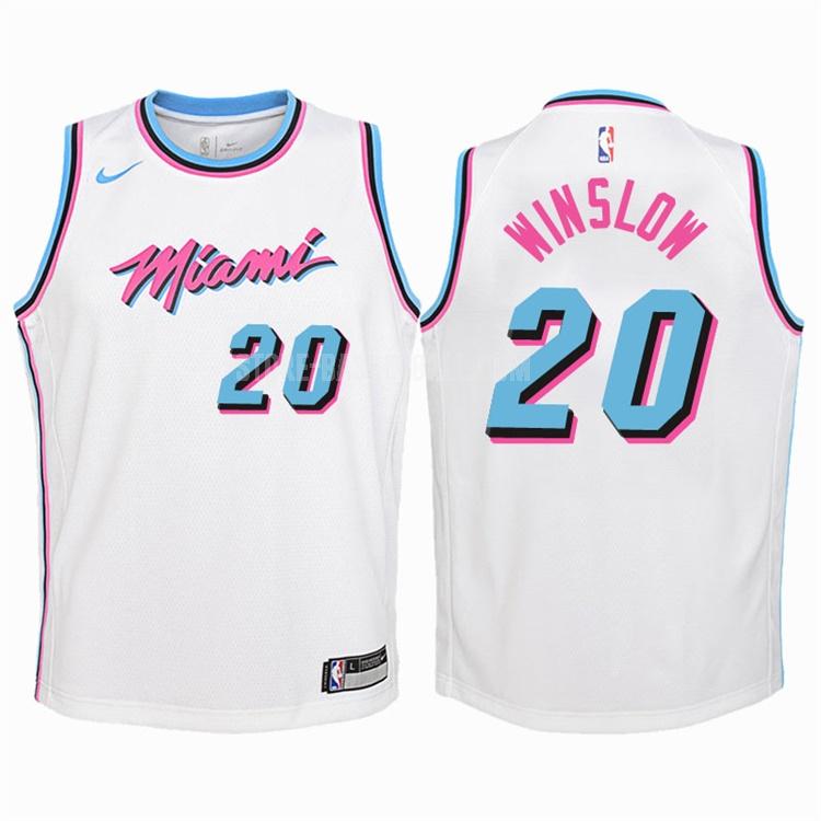 2017-18 miami heat justise winslow 20 white city edition youth replica jersey