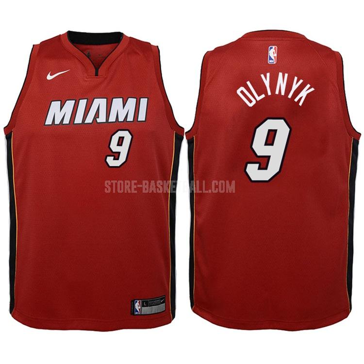 2017-18 miami heat kelly olynyk 9 red statement youth replica jersey