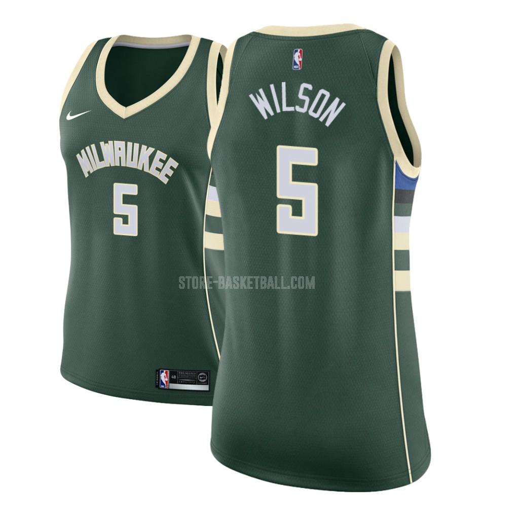 2017-18 milwaukee bucks dj wilson 5 green icon women's replica jersey
