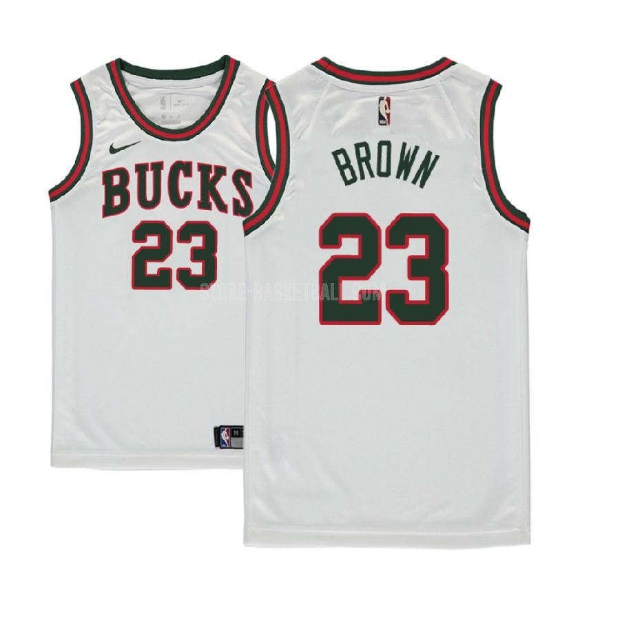 2017-18 milwaukee bucks sterling brown 23 white classic edition youth replica jersey